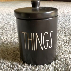 NWT Rae Dunn black&white 5”jar with lid